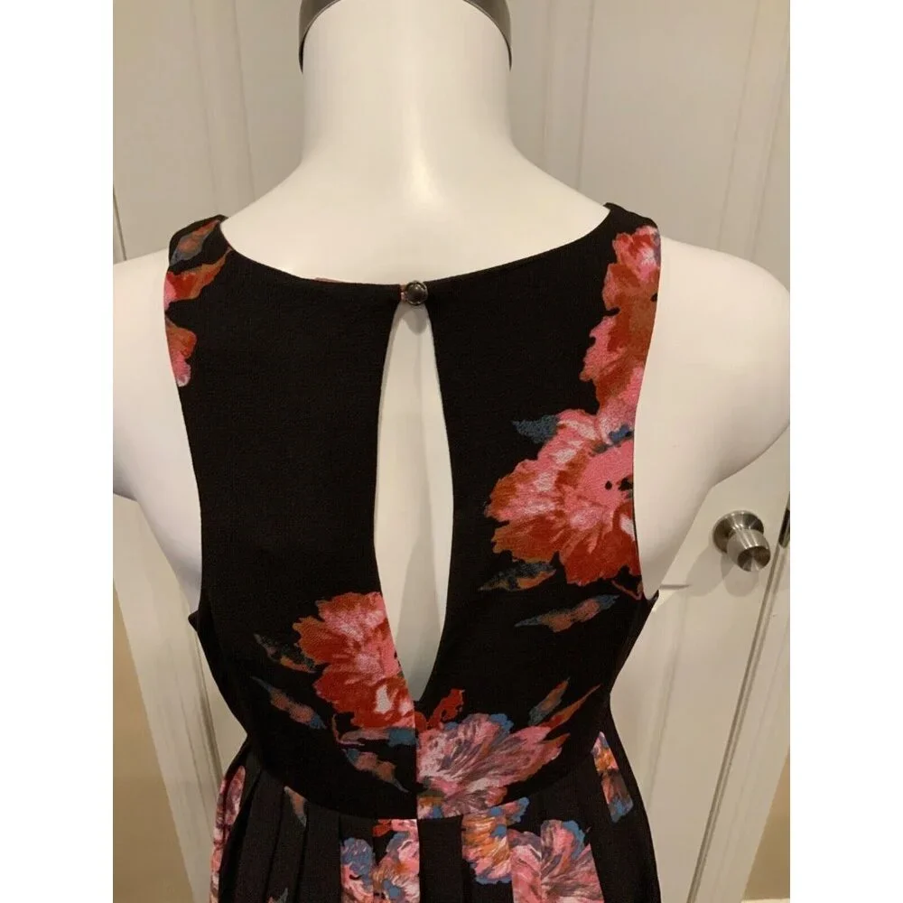 Free People Black Twilight Combo Pink & Blue Floral Print Dress Size 4 NWT! $128